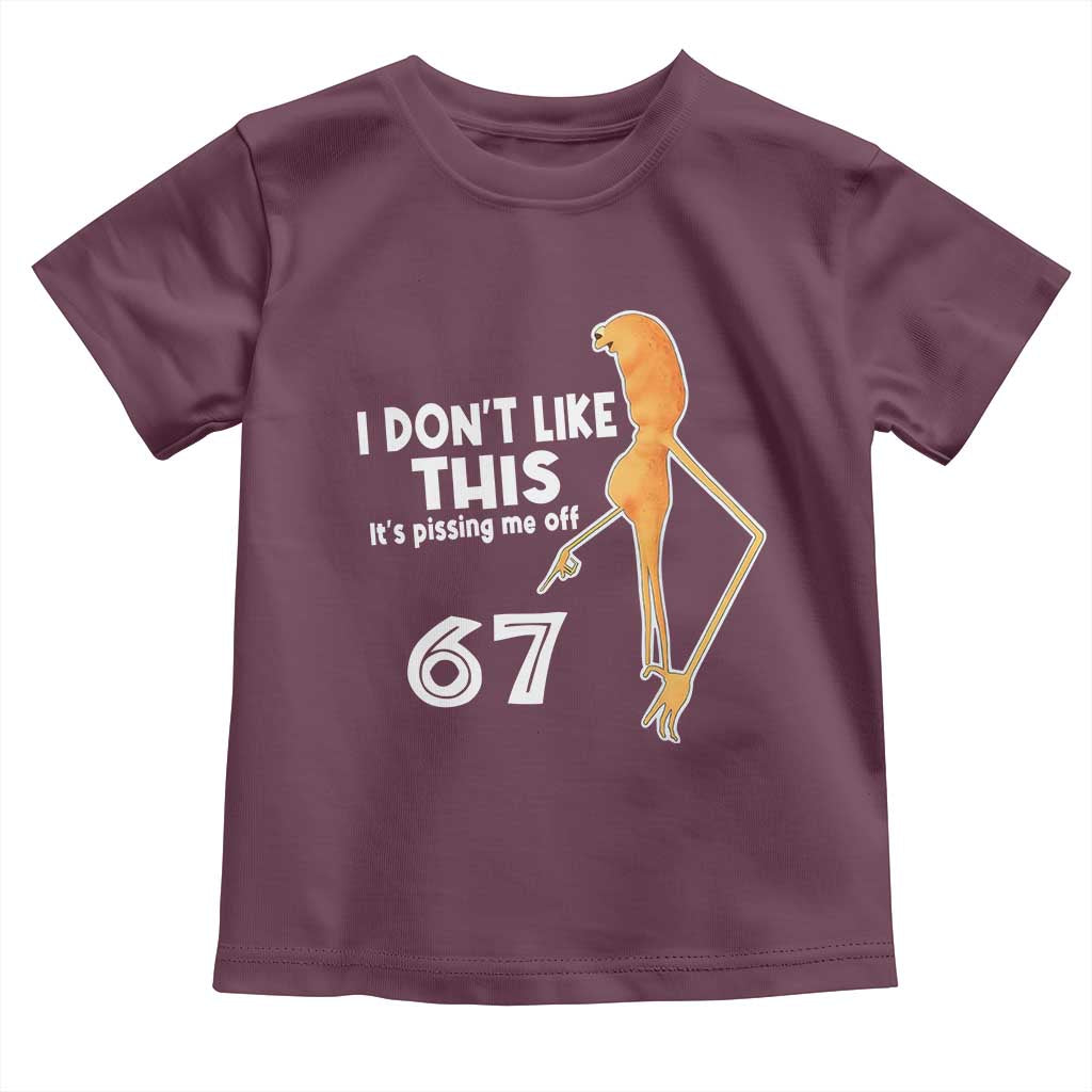 Funny Marcus The Worm 67 Meme Toddler T Shirt I Dont Like This Its Pissing Me Off TS11 Maroon Print Your Wear