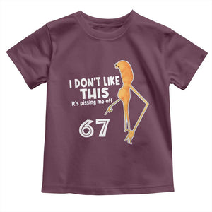 Funny Marcus The Worm 67 Meme Toddler T Shirt I Dont Like This Its Pissing Me Off TS11 Maroon Print Your Wear