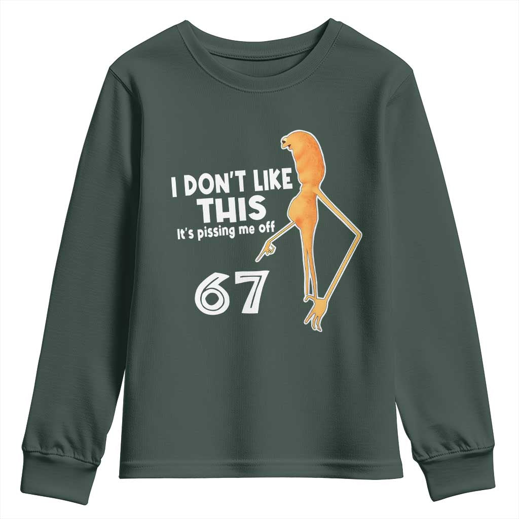 Funny Marcus The Worm 67 Meme Youth Sweatshirt I Dont Like This Its Pissing Me Off TS11 Dark Forest Green Print Your Wear