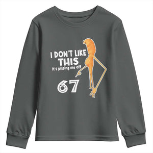 Funny Marcus The Worm 67 Meme Youth Sweatshirt I Dont Like This Its Pissing Me Off TS11 Dark Heather Print Your Wear