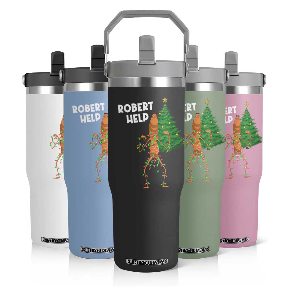 Funny Marcus The Worm Christmas Flip Straw Tumbler Robert Help Xmas Tree TS11 Print Your Wear