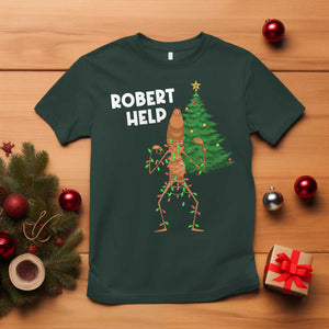 Funny Marcus The Worm Christmas T Shirt Robert Help Xmas Tree TS11 Dark Forest Green Print Your Wear