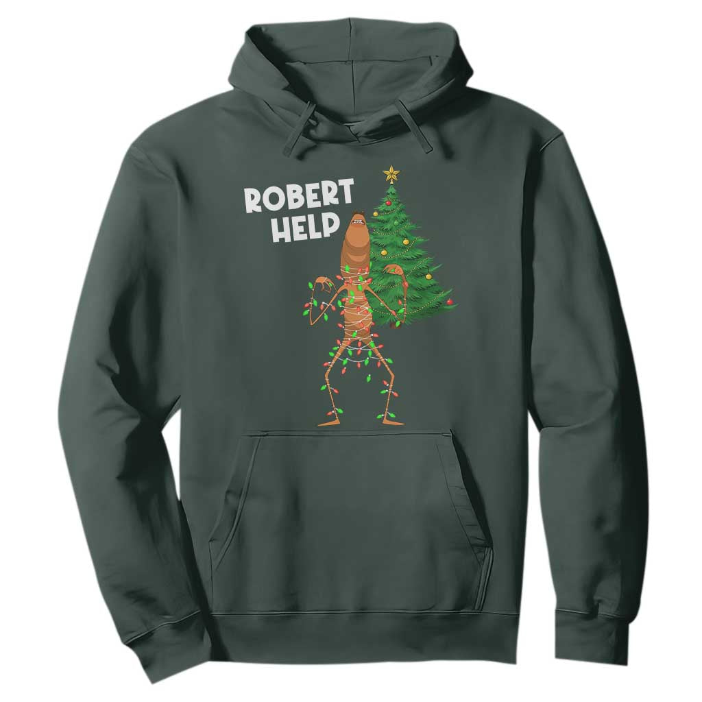 Funny Marcus The Worm Christmas Hoodie Robert Help Xmas Tree - Print Your Wear