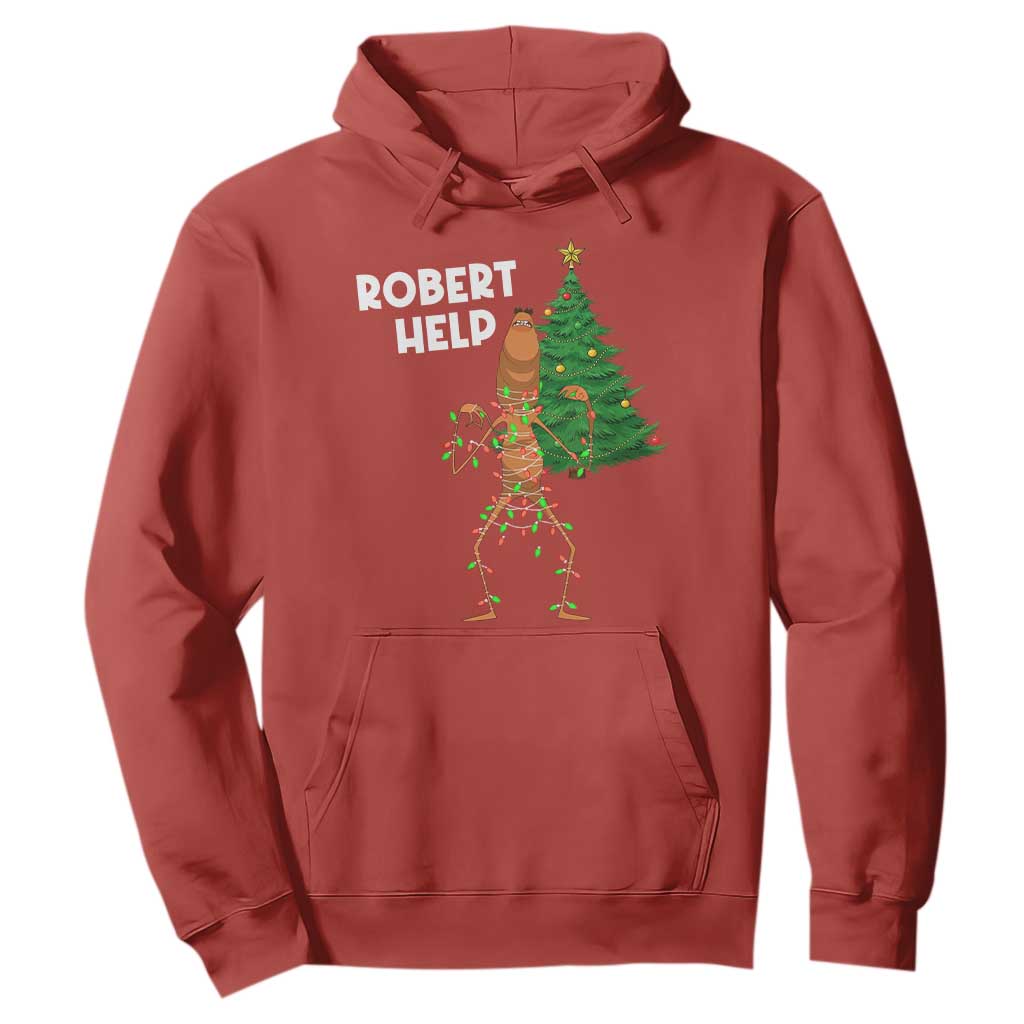 Funny Marcus The Worm Christmas Hoodie Robert Help Xmas Tree - Print Your Wear