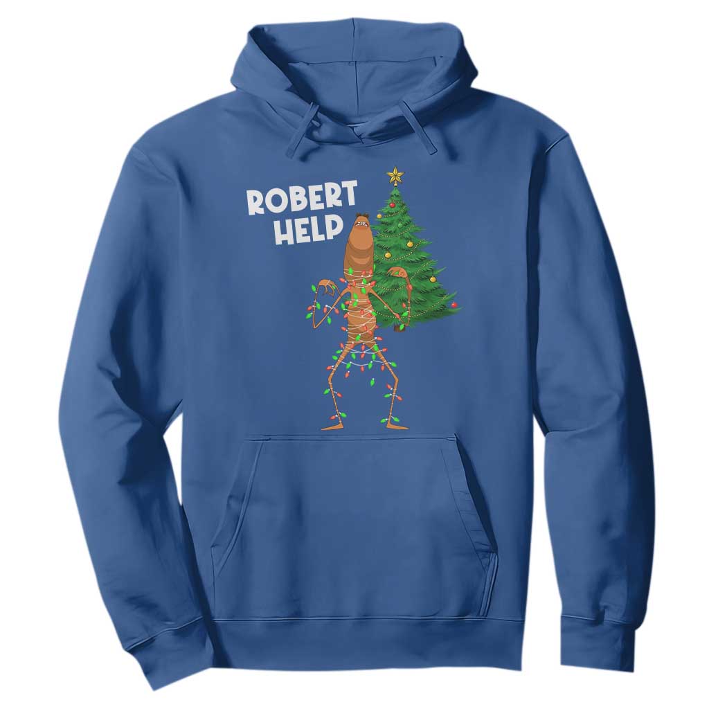 Funny Marcus The Worm Christmas Hoodie Robert Help Xmas Tree - Print Your Wear
