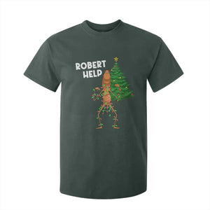 Funny Marcus The Worm Christmas T Shirt For Kid Robert Help Xmas Tree TS11 Dark Forest Green Print Your Wear