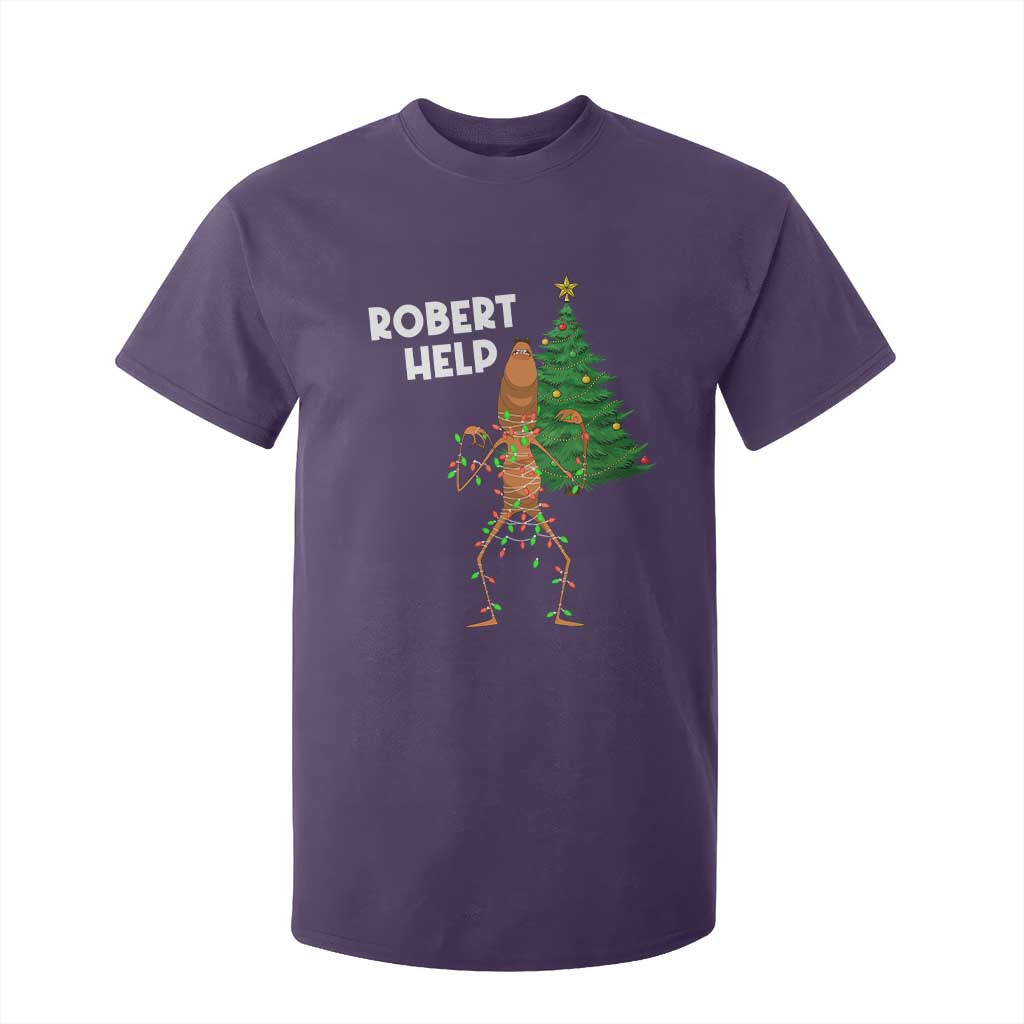 Funny Marcus The Worm Christmas T Shirt For Kid Robert Help Xmas Tree TS11 Purple Print Your Wear