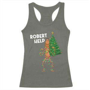 Funny Marcus The Worm Christmas Racerback Tank Top Robert Help Xmas Tree TS11 Military Green Print Your Wear