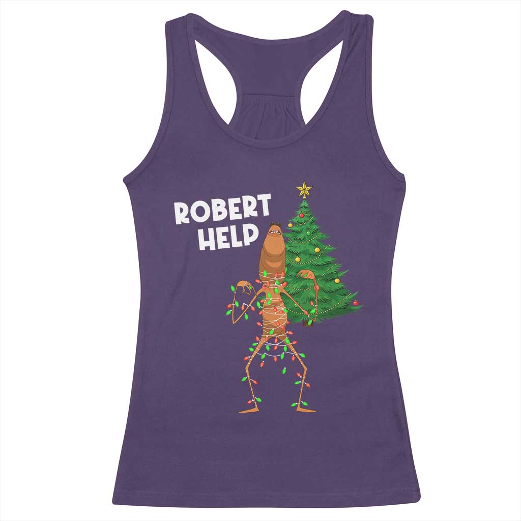 Funny Marcus The Worm Christmas Racerback Tank Top Robert Help Xmas Tree TS11 Purple Print Your Wear
