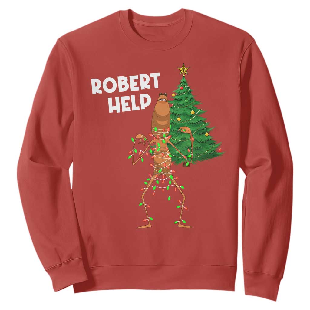 Funny Marcus The Worm Christmas Sweatshirt Robert Help Xmas Tree TS11 Red Print Your Wear