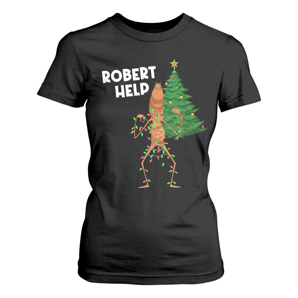 Funny Marcus The Worm Christmas T Shirt For Women Robert Help Xmas Tree TS11 Black Print Your Wear