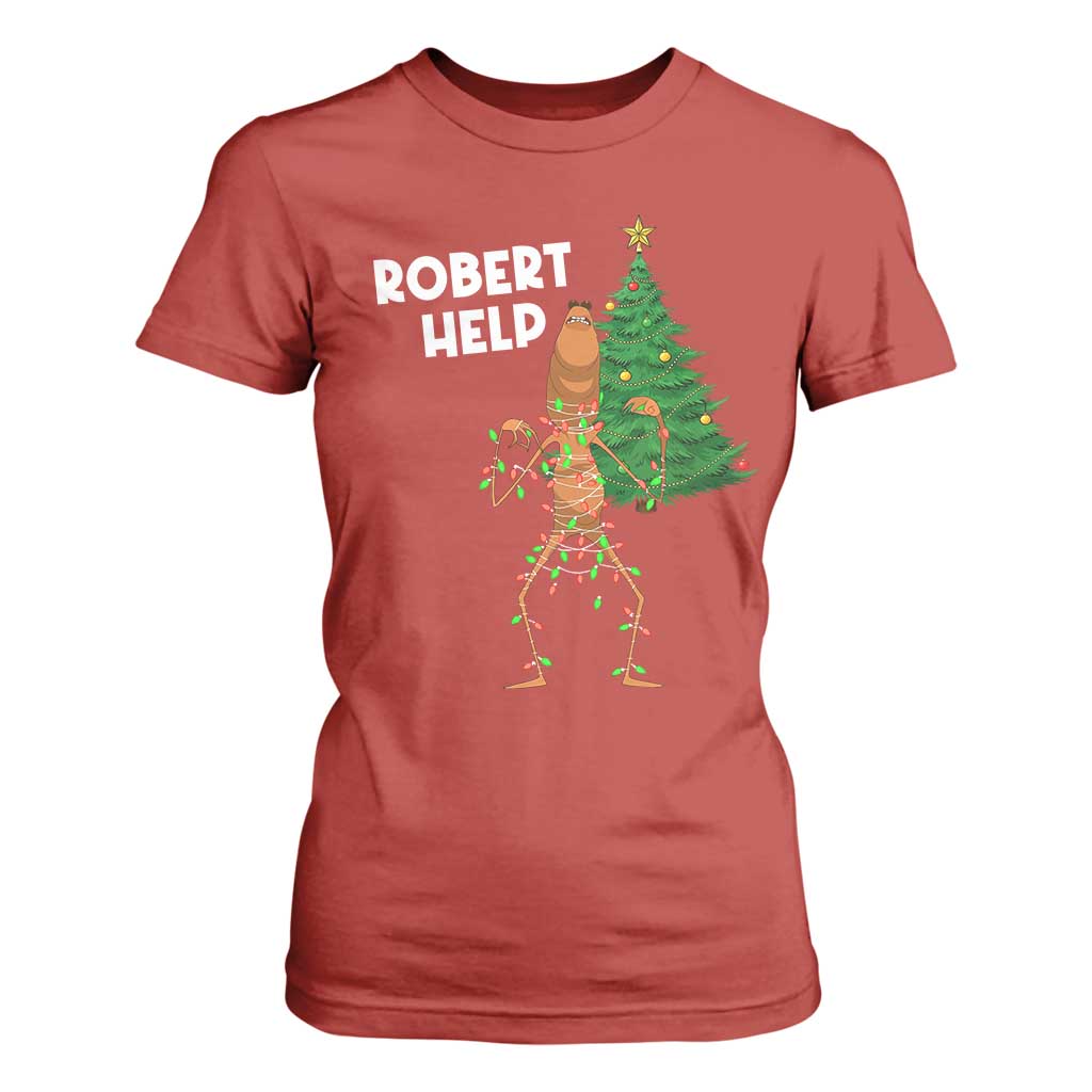 Funny Marcus The Worm Christmas T Shirt For Women Robert Help Xmas Tree TS11 Red Print Your Wear