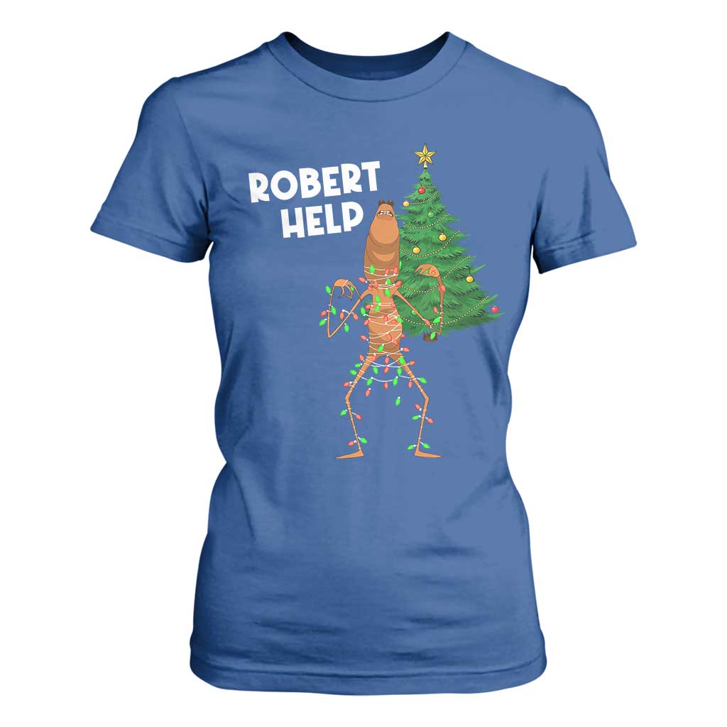 Funny Marcus The Worm Christmas T Shirt For Women Robert Help Xmas Tree TS11 Royal Blue Print Your Wear