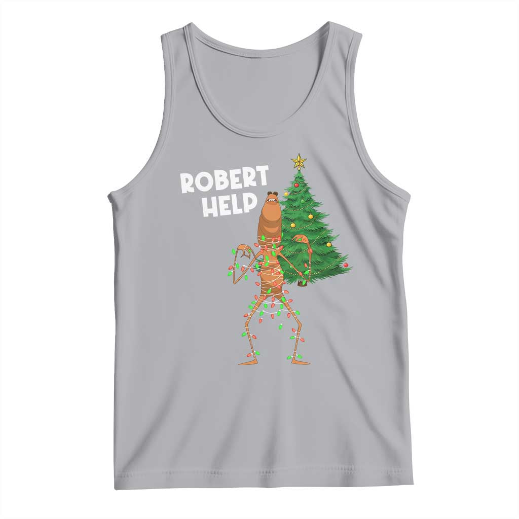 Funny Marcus The Worm Christmas Tank Top Robert Help Xmas Tree TS11 Athletic Heather Print Your Wear