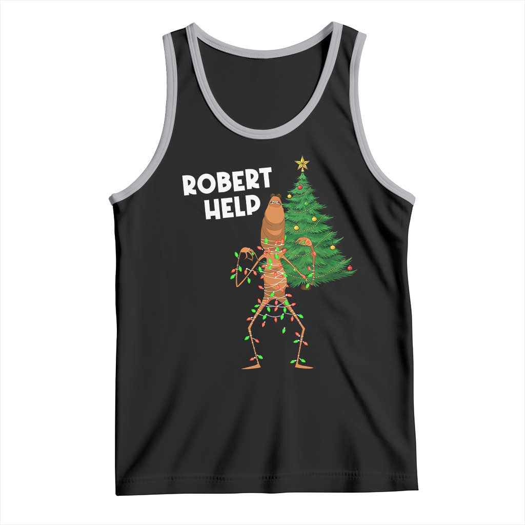 Funny Marcus The Worm Christmas Tank Top Robert Help Xmas Tree TS11 Black Athletic Heather Print Your Wear