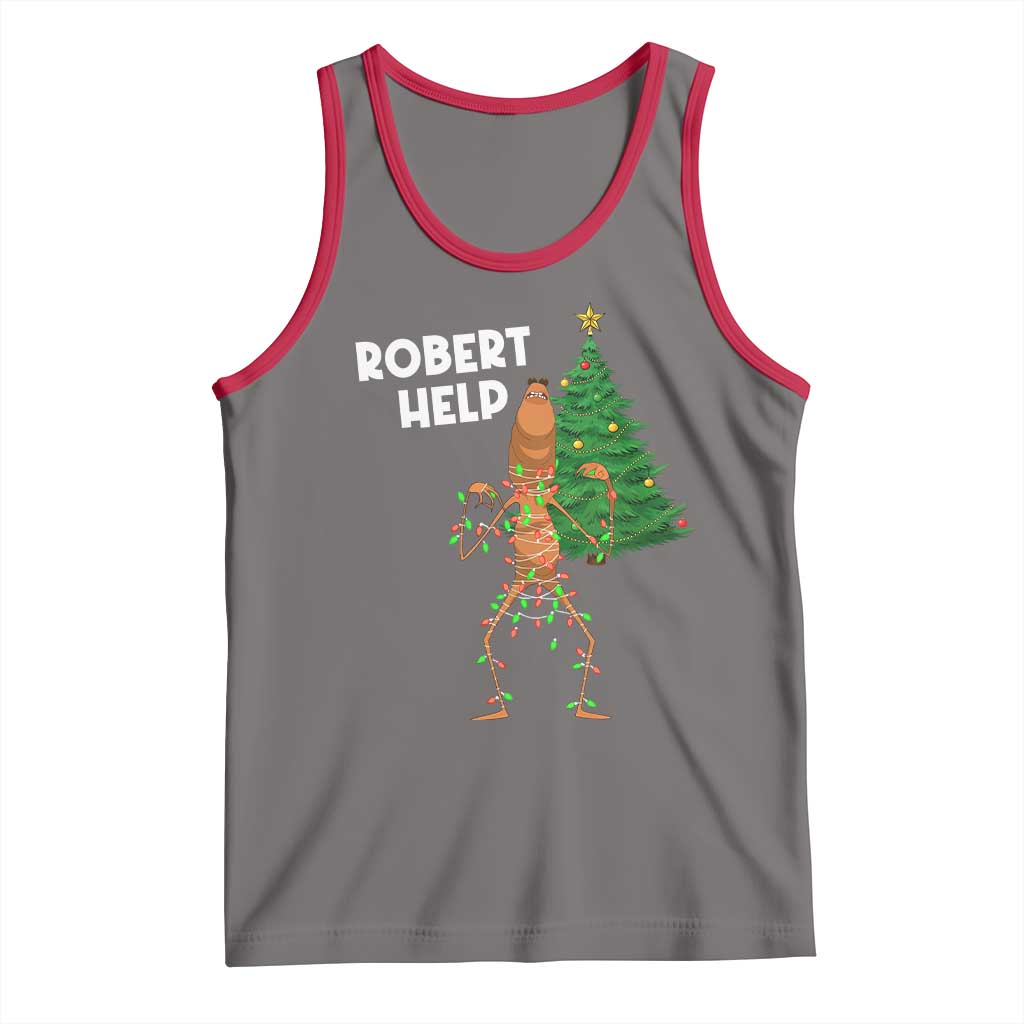 Funny Marcus The Worm Christmas Tank Top Robert Help Xmas Tree TS11 Deep Heather Red Print Your Wear