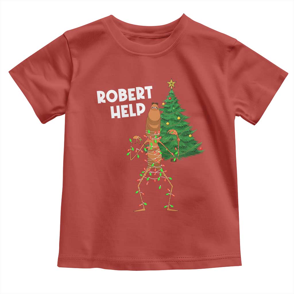 Funny Marcus The Worm Christmas Toddler T Shirt Robert Help Xmas Tree TS11 Red Print Your Wear