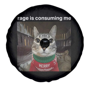 Rage Is Consuming Me Christmas Spare Tire Cover Funny Silly Staring Cat Meme Xmas Ugly Sweater TS11 Print Your Wear