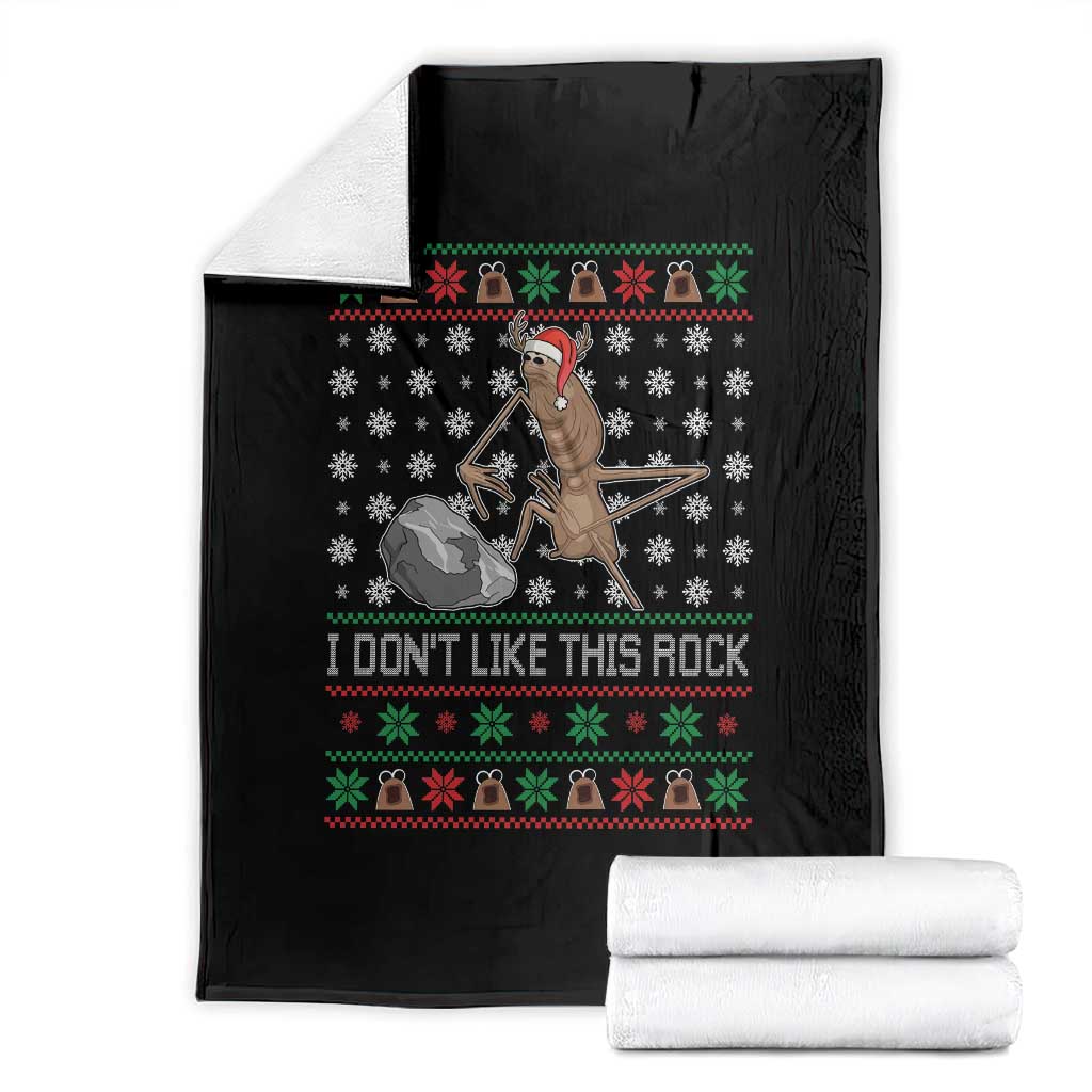 Funny Marcus The Worm Christmas Throw Blanket I Dont Like This Rock Xmas Holiday TS11 Black Print Your Wear