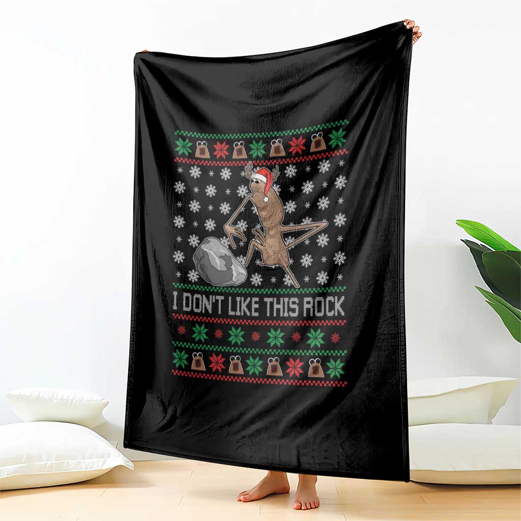 Funny Marcus The Worm Christmas Throw Blanket I Dont Like This Rock Xmas Holiday TS11 Print Your Wear