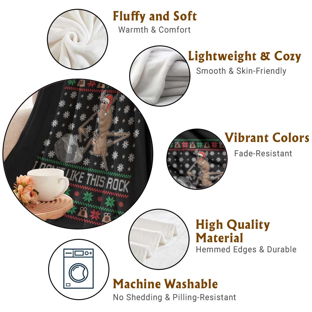 Funny Marcus The Worm Christmas Throw Blanket I Dont Like This Rock Xmas Holiday TS11 Print Your Wear