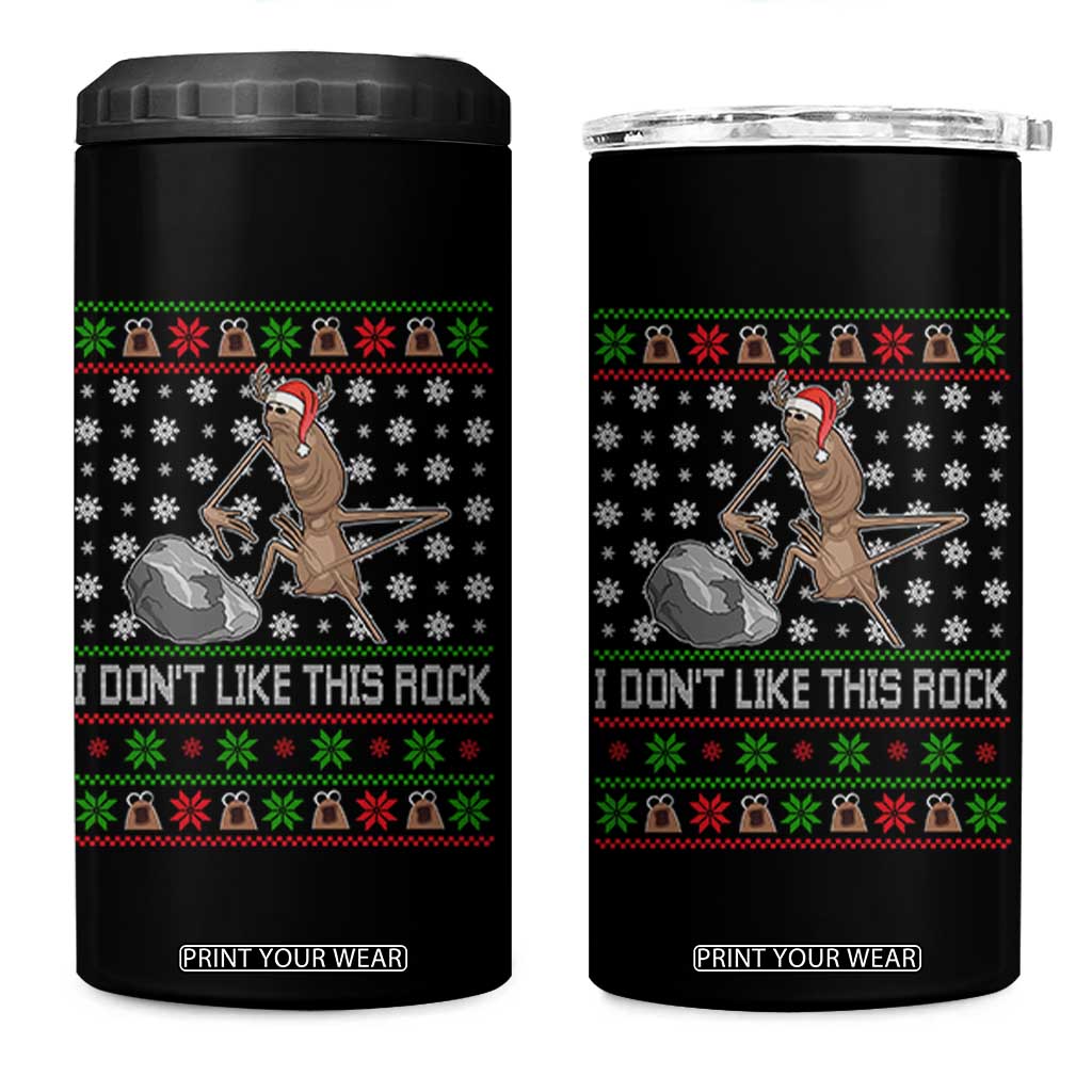 Funny Marcus The Worm Christmas 4 in 1 Can Cooler Tumbler I Dont Like This Rock Xmas Holiday TS11 One Size: 16 oz Black Print Your Wear