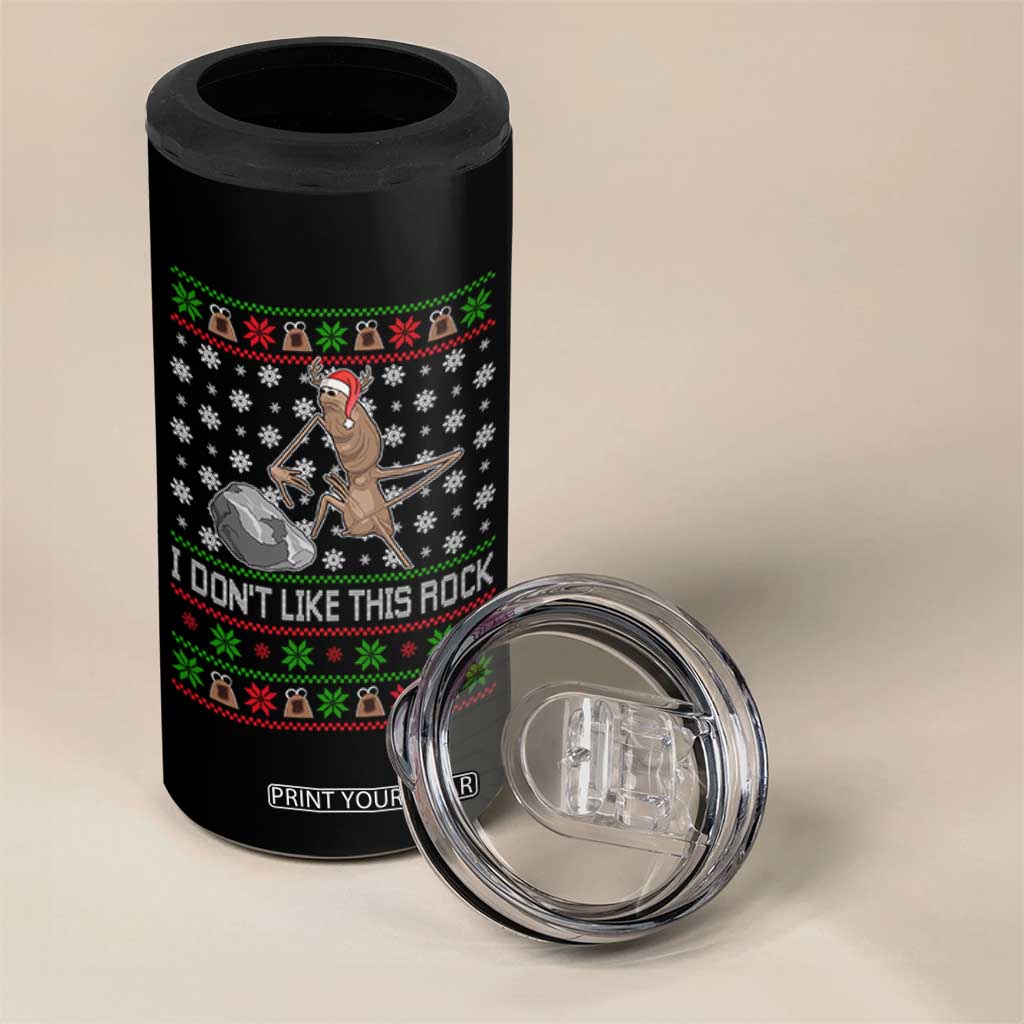 Funny Marcus The Worm Christmas 4 in 1 Can Cooler Tumbler I Dont Like This Rock Xmas Holiday TS11 Print Your Wear