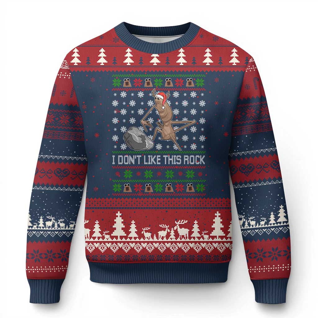 Funny Marcus The Worm Xmas Ugly Christmas Sweater I Dont Like This Rock Xmas Holiday TS11 Navy Red Print Your Wear