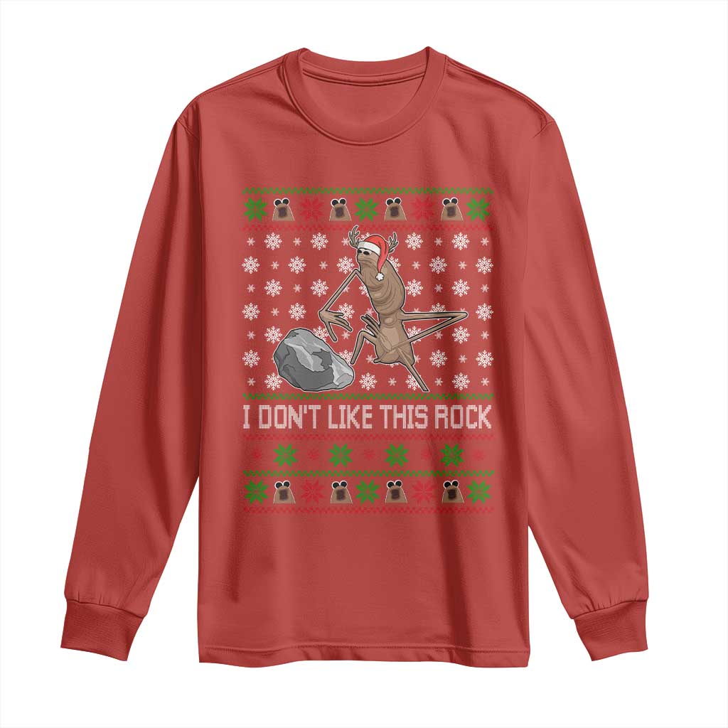 Funny Marcus The Worm Christmas Long Sleeve Shirt I Dont Like This Rock Xmas Holiday TS11 Red Print Your Wear