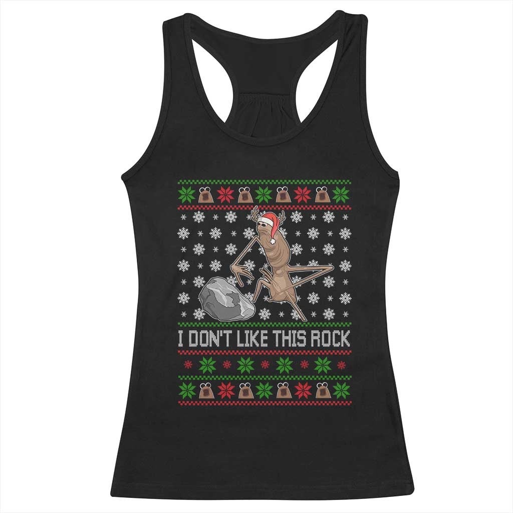 Funny Marcus The Worm Christmas Racerback Tank Top I Dont Like This Rock Xmas Holiday TS11 Black Print Your Wear