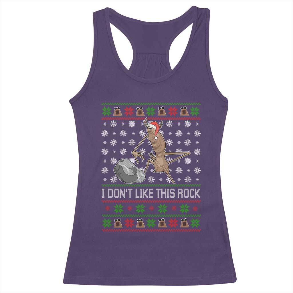 Funny Marcus The Worm Christmas Racerback Tank Top I Dont Like This Rock Xmas Holiday TS11 Purple Print Your Wear