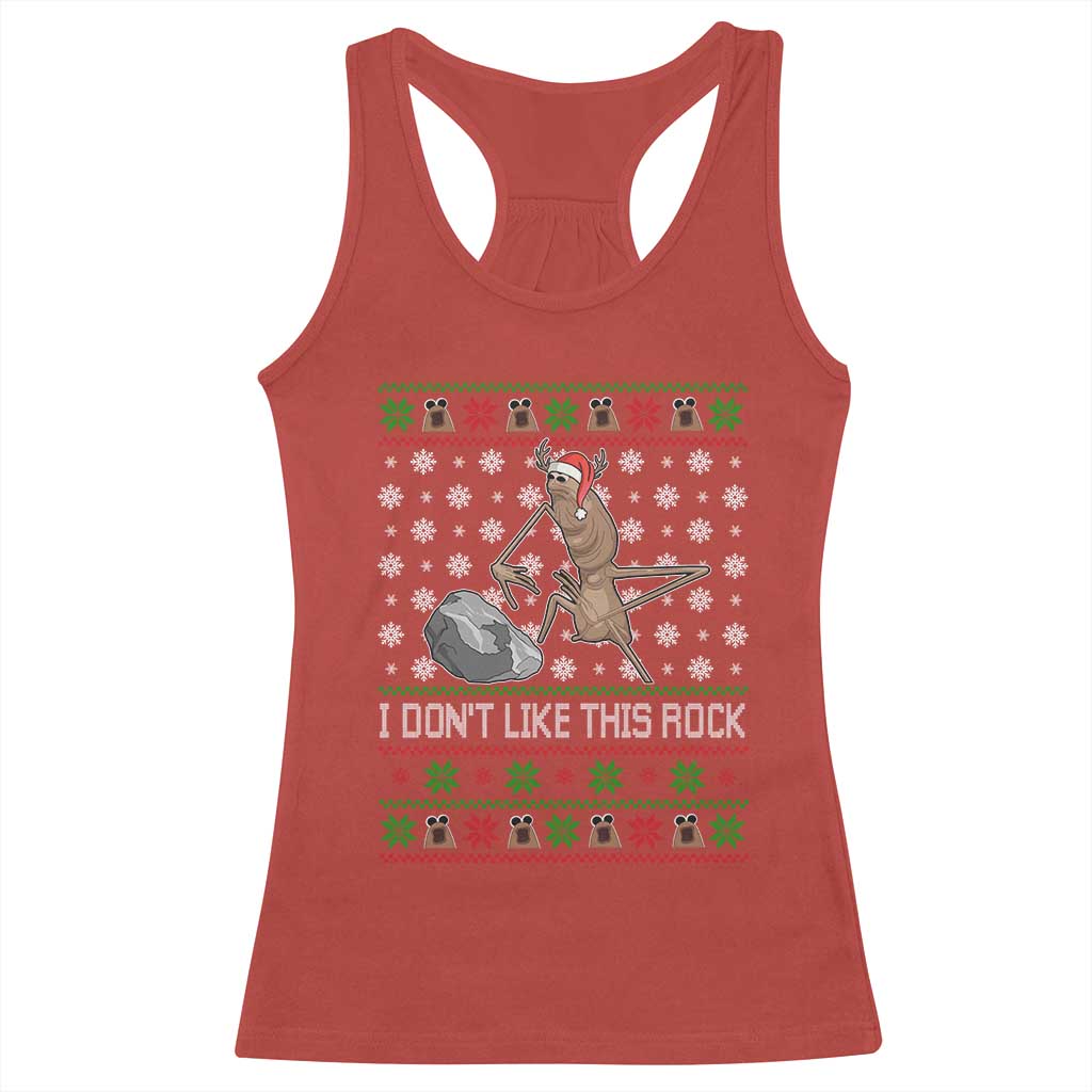 Funny Marcus The Worm Christmas Racerback Tank Top I Dont Like This Rock Xmas Holiday TS11 Red Print Your Wear