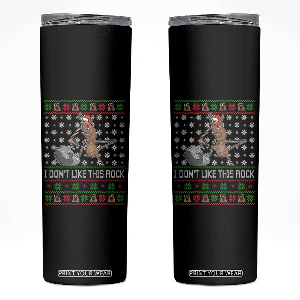 Funny Marcus The Worm Christmas Skinny Tumbler I Dont Like This Rock Xmas Holiday TS11 Black Print Your Wear
