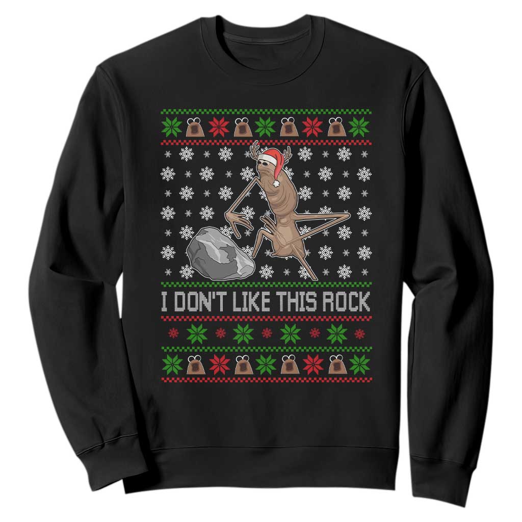 Funny Marcus The Worm Christmas Sweatshirt I Dont Like This Rock Xmas Holiday TS11 Black Print Your Wear