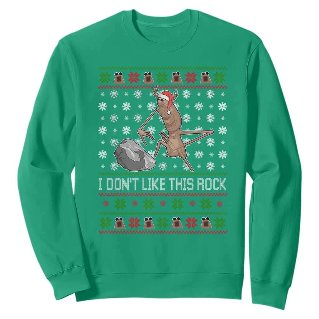 Funny Marcus The Worm Christmas Sweatshirt I Dont Like This Rock Xmas Holiday TS11 Irish Green Print Your Wear