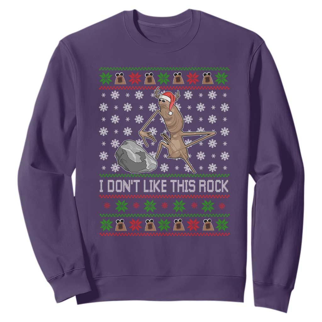 Funny Marcus The Worm Christmas Sweatshirt I Dont Like This Rock Xmas Holiday TS11 Purple Print Your Wear
