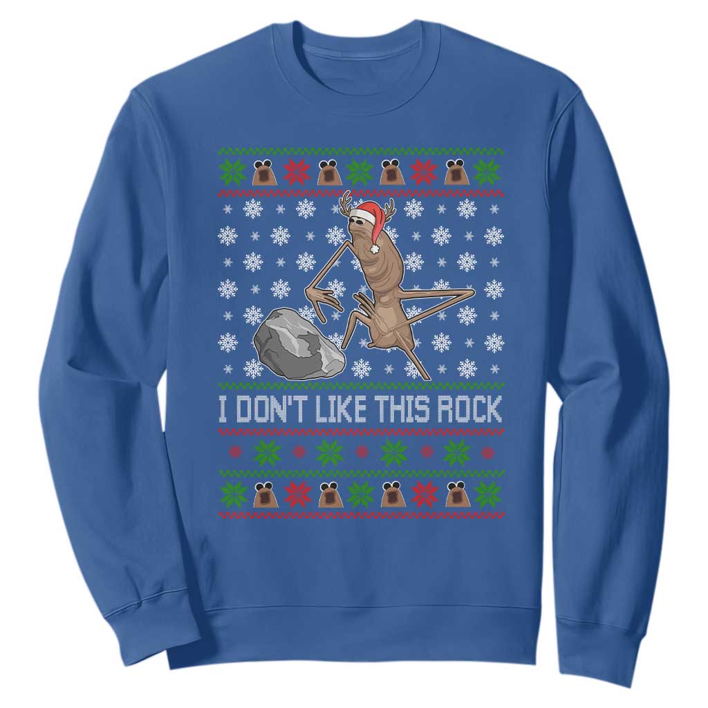Funny Marcus The Worm Christmas Sweatshirt I Dont Like This Rock Xmas Holiday TS11 Royal Blue Print Your Wear