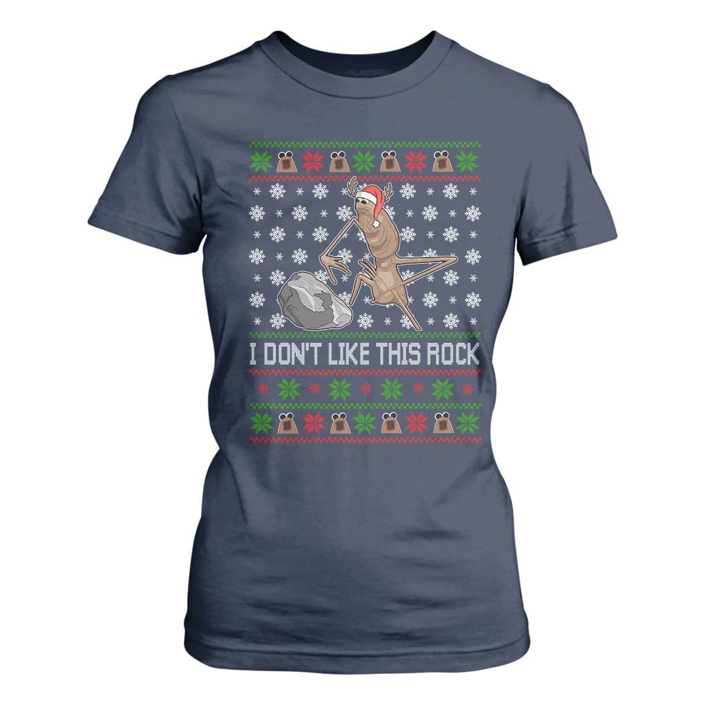 Funny Marcus The Worm Christmas T Shirt For Women I Dont Like This Rock Xmas Holiday TS11 Navy Print Your Wear