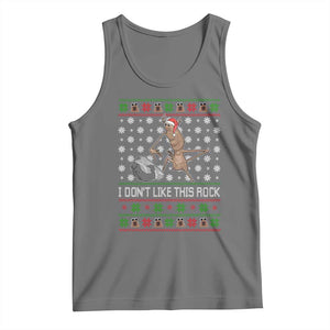 Funny Marcus The Worm Christmas Tank Top I Dont Like This Rock Xmas Holiday TS11 Black Heather Print Your Wear