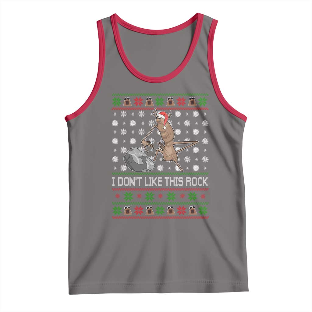 Funny Marcus The Worm Christmas Tank Top I Dont Like This Rock Xmas Holiday TS11 Deep Heather Red Print Your Wear