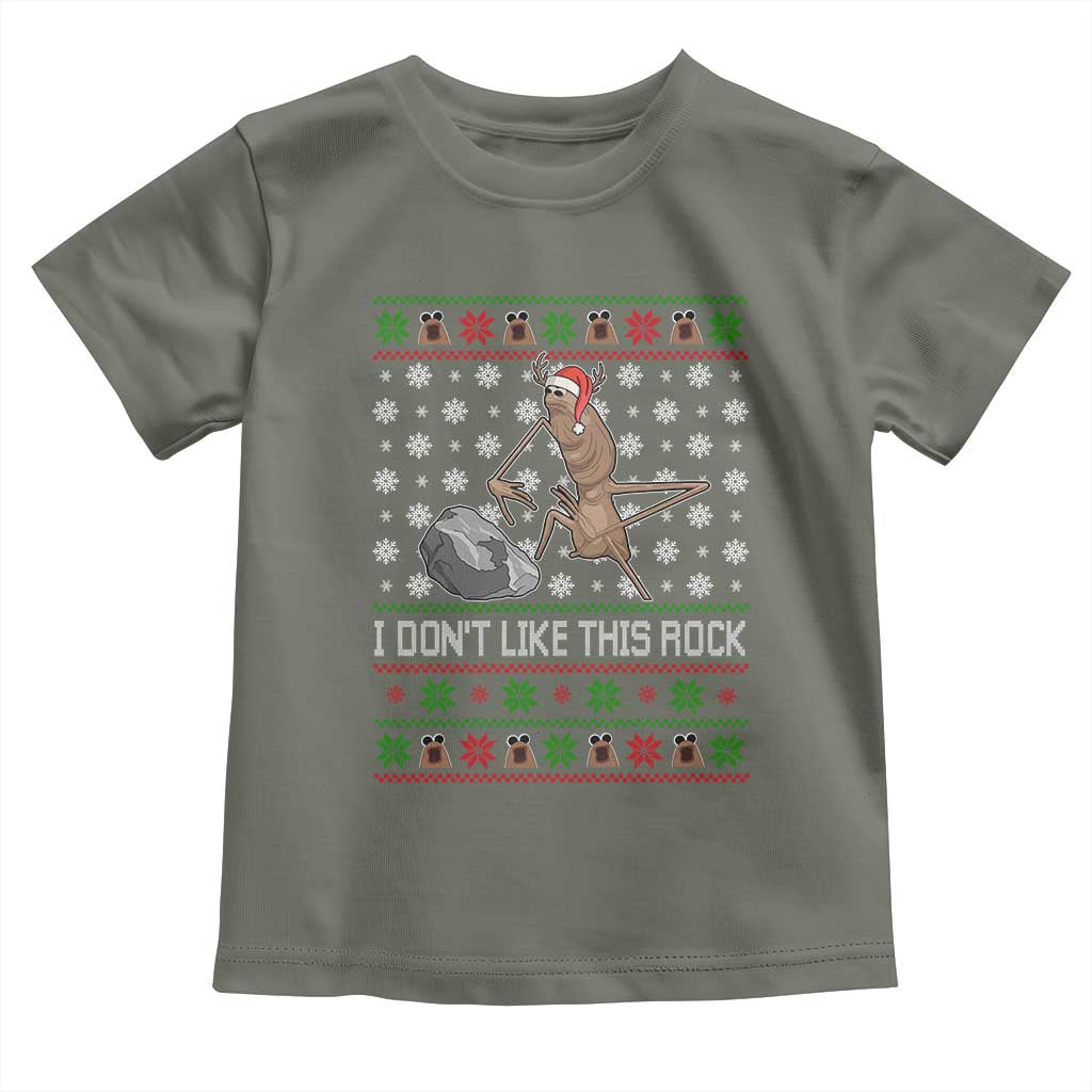 Funny Marcus The Worm Christmas Toddler T Shirt I Dont Like This Rock Xmas Holiday TS11 Military Green Print Your Wear