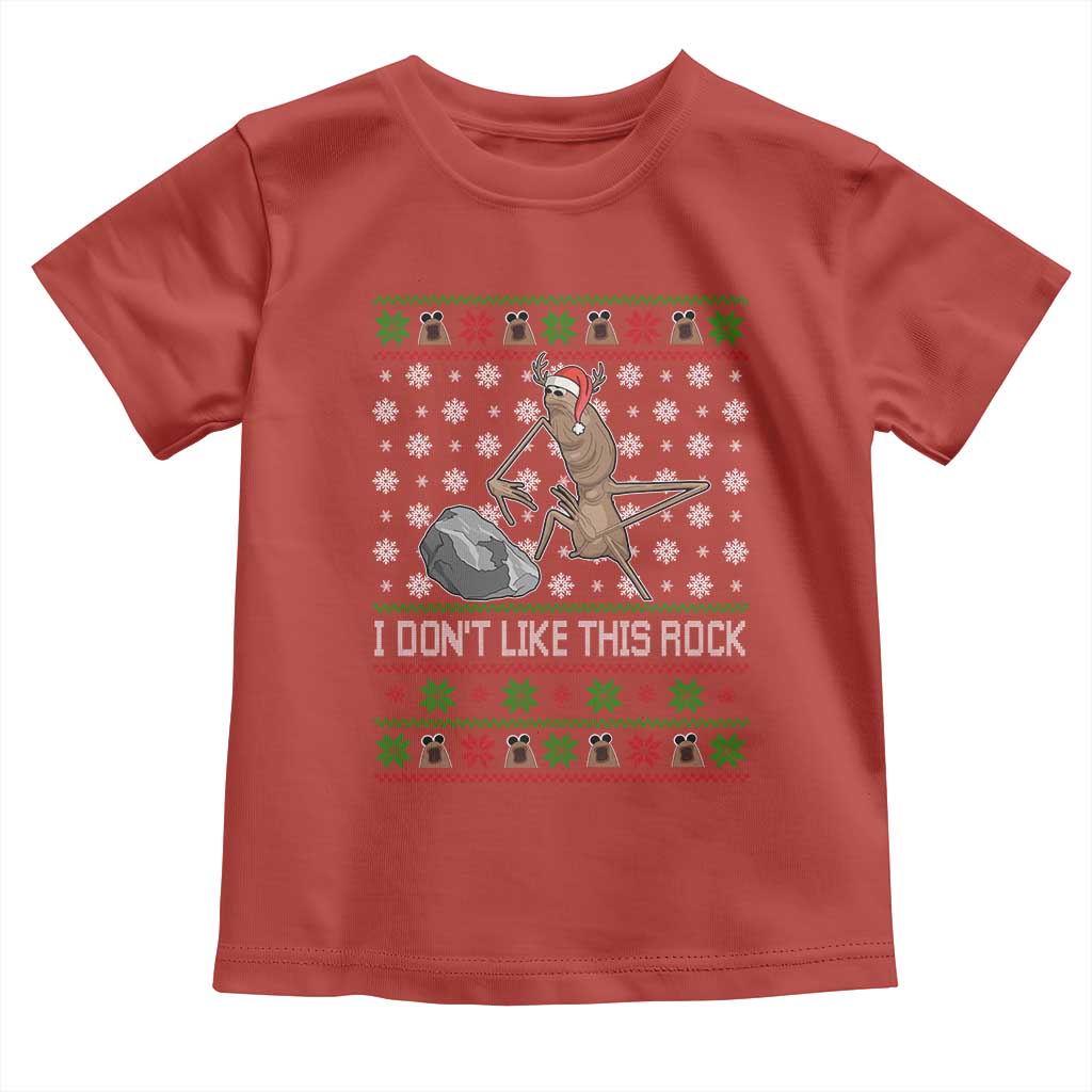 Funny Marcus The Worm Christmas Toddler T Shirt I Dont Like This Rock Xmas Holiday TS11 Red Print Your Wear