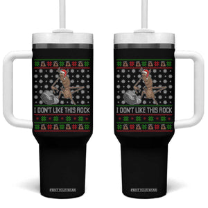 Funny Marcus The Worm Christmas Tumbler With Handle I Dont Like This Rock Xmas Holiday TS11 One Size: 40 oz Black Print Your Wear