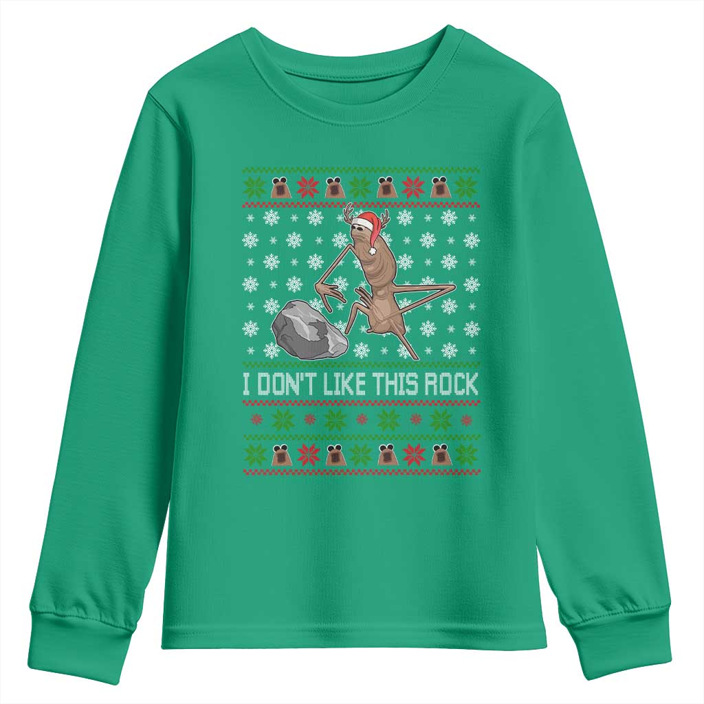 Funny Marcus The Worm Christmas Youth Sweatshirt I Dont Like This Rock Xmas Holiday TS11 Irish Green Print Your Wear