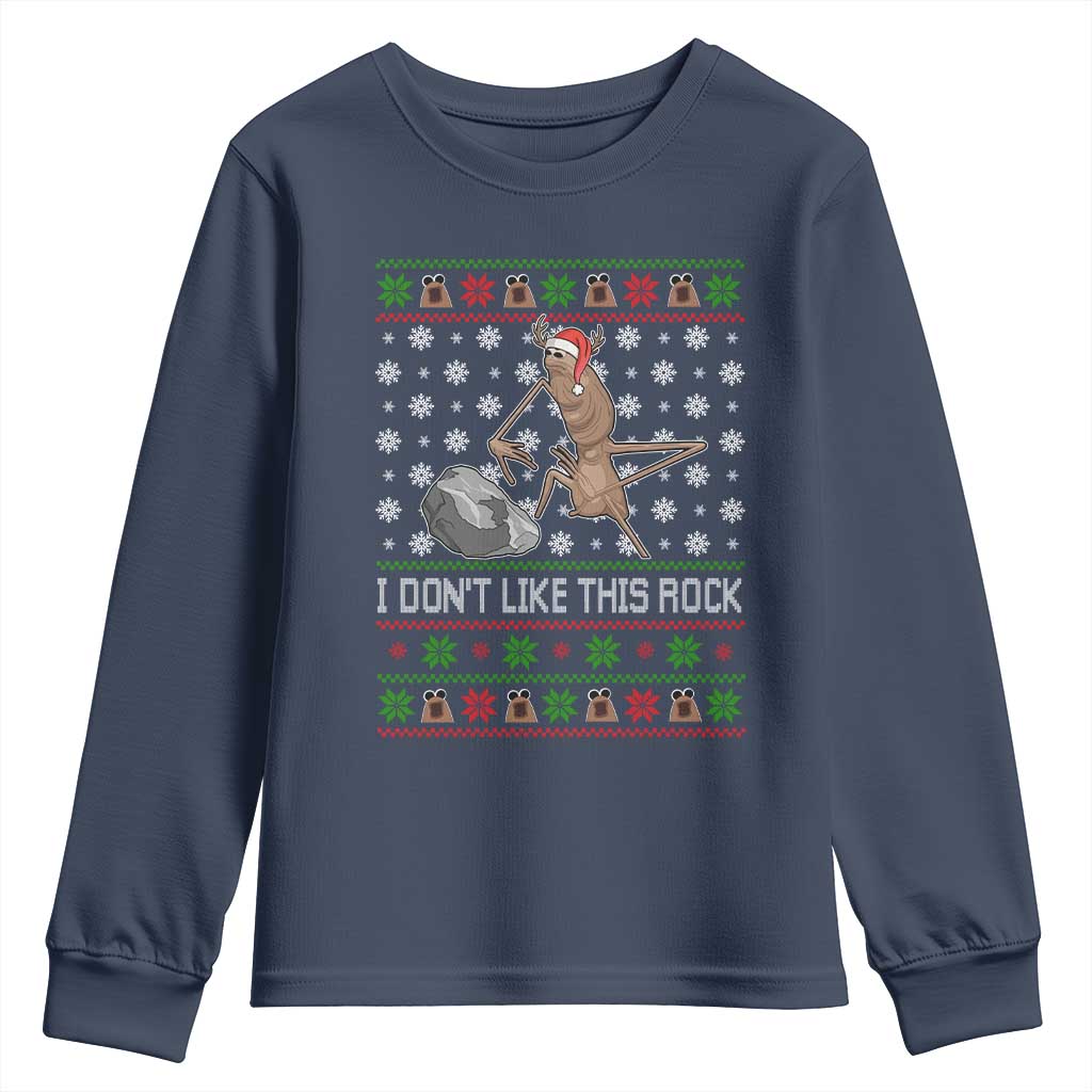 Funny Marcus The Worm Christmas Youth Sweatshirt I Dont Like This Rock Xmas Holiday TS11 Navy Print Your Wear