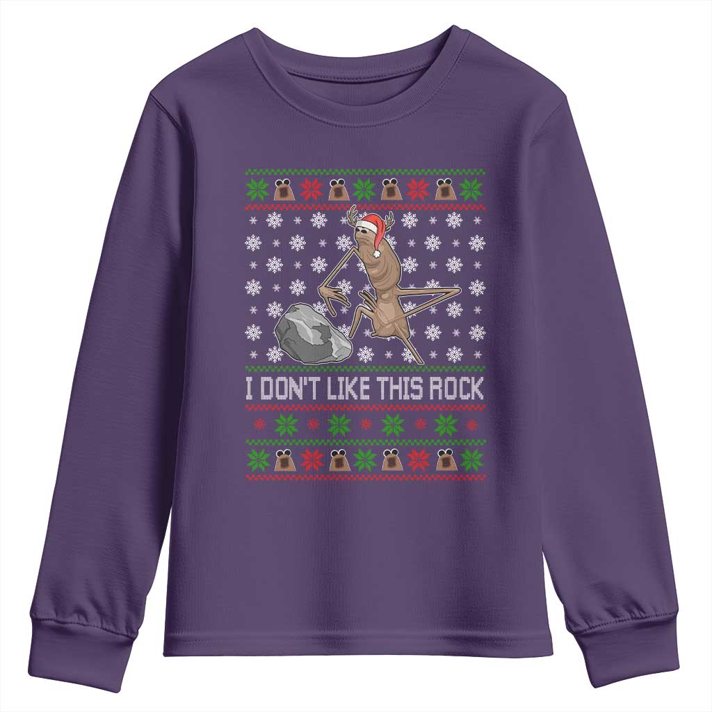 Funny Marcus The Worm Christmas Youth Sweatshirt I Dont Like This Rock Xmas Holiday TS11 Purple Print Your Wear
