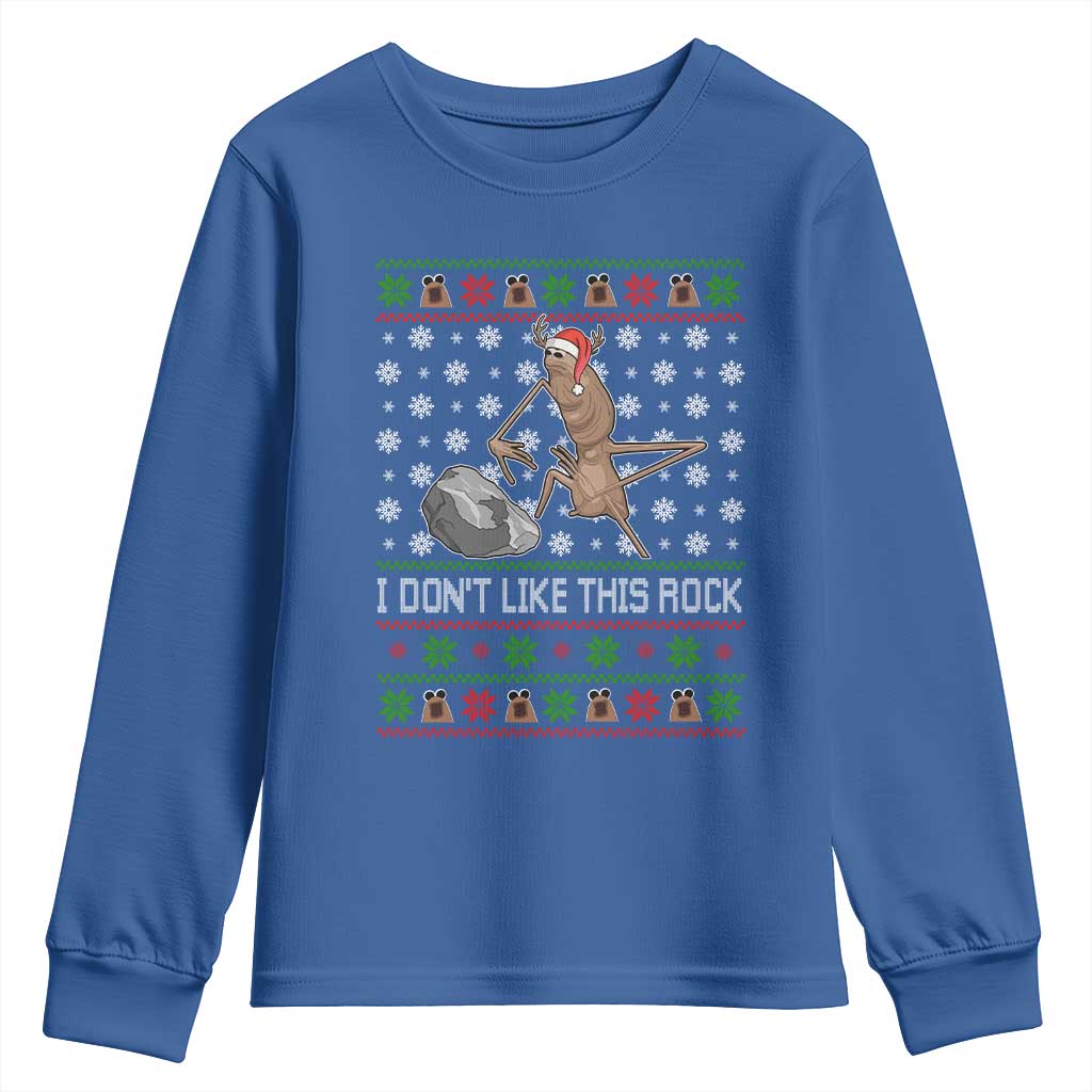 Funny Marcus The Worm Christmas Youth Sweatshirt I Dont Like This Rock Xmas Holiday TS11 Royal Blue Print Your Wear