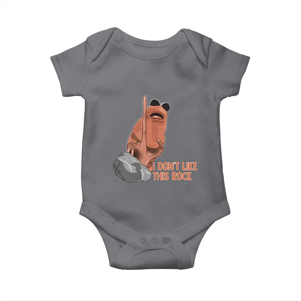 Funny Marcus The Worm Baby Onesie I Dont Like This Rock Meme TS11 Charcoal Print Your Wear