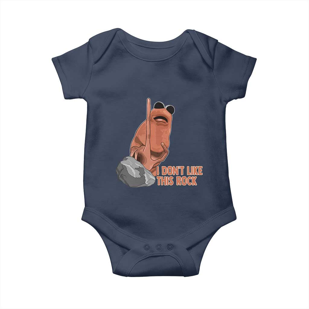 Funny Marcus The Worm Baby Onesie I Dont Like This Rock Meme TS11 Navy Print Your Wear