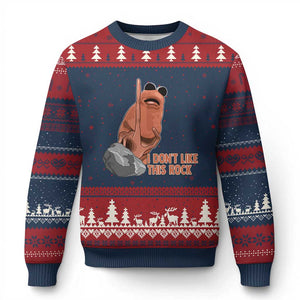 Funny Marcus The Worm Ugly Christmas Sweater I Dont Like This Rock Meme TS11 Navy Red Print Your Wear